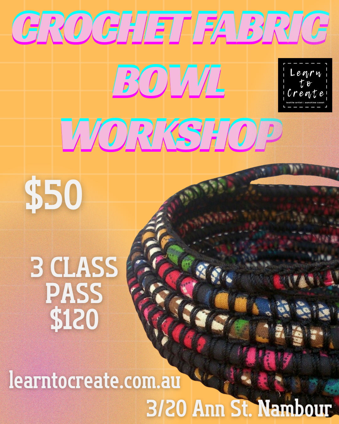 Crochet Fabric Bowl Workshop