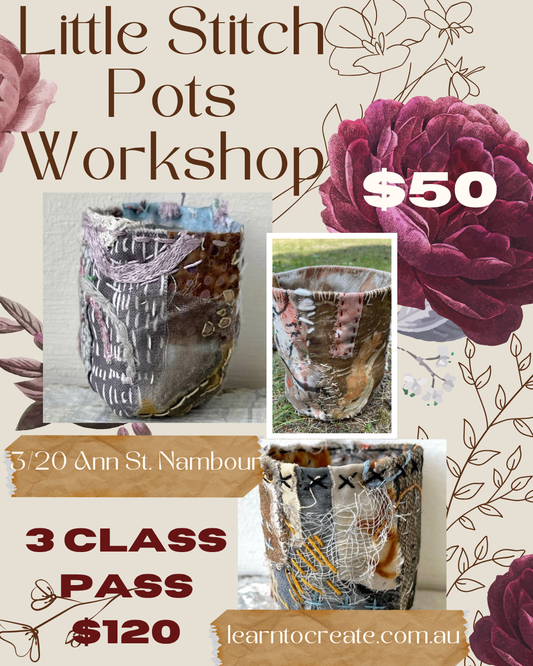 Little Stitch Pots Workshop & Kit Bundle