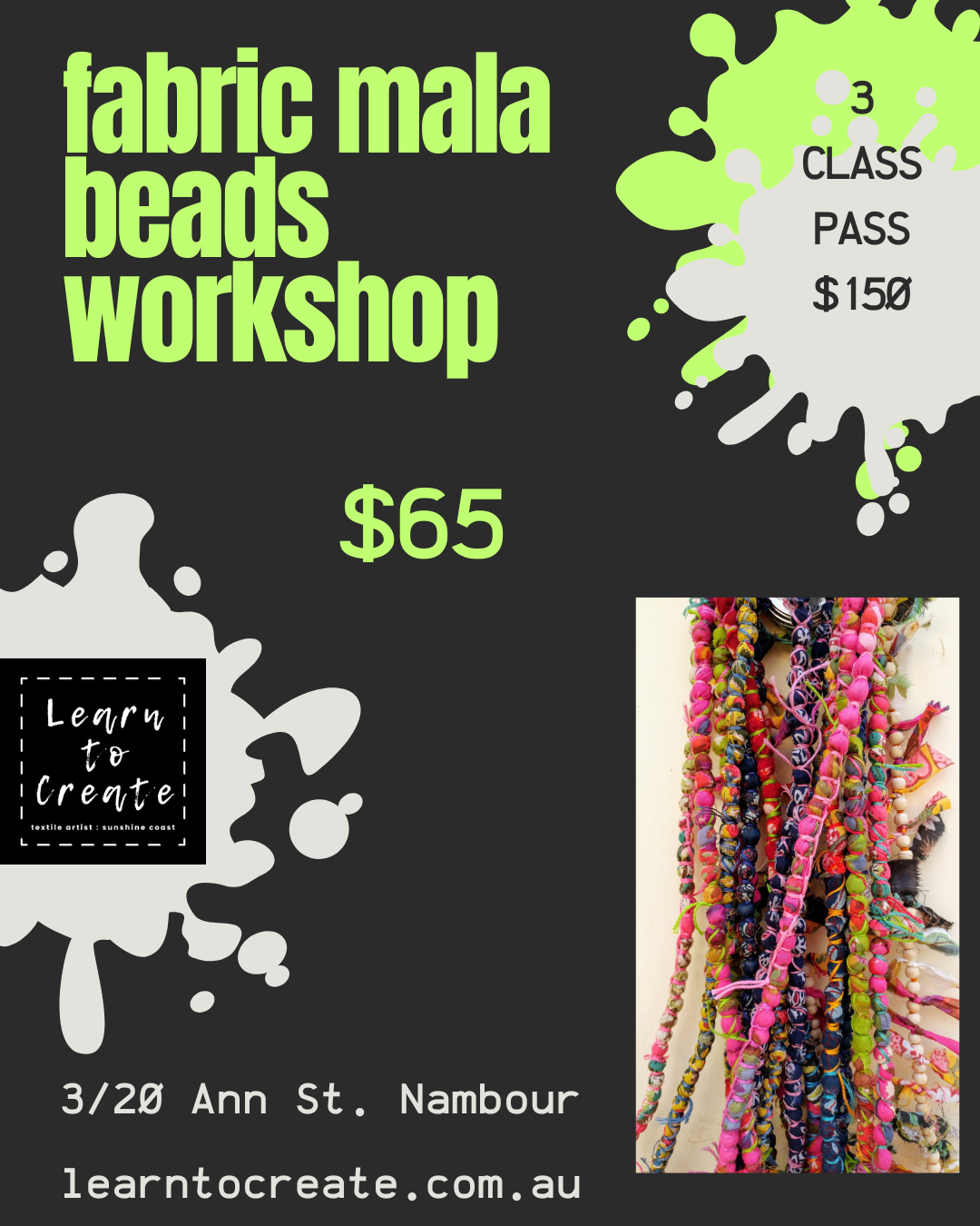 Fabric Mala Beads Workshop