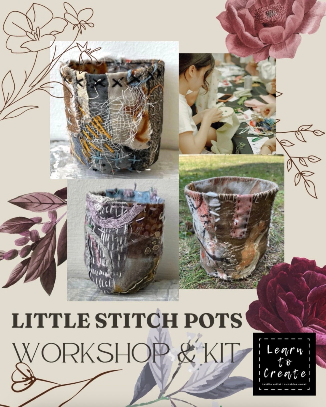 Little Stitch Pots Workshop & Kit Bundle