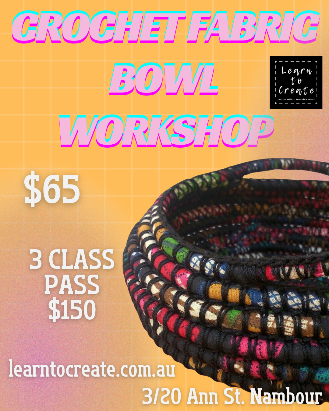 Crochet Fabric Bowl Workshop