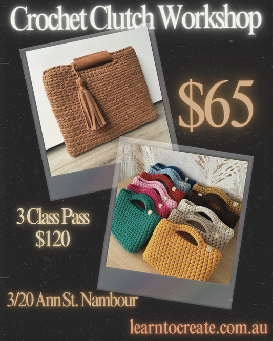 Crochet Clutch w Handle Workshop